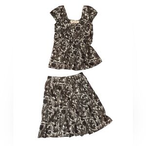 MARNI | two piece print top and skirt with pockets